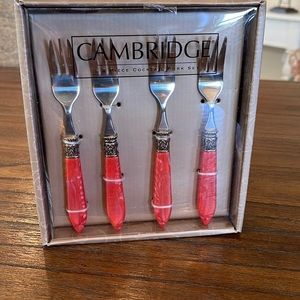 Cambridge 4 Piece Cocktail Fork Set Cameo Poppy